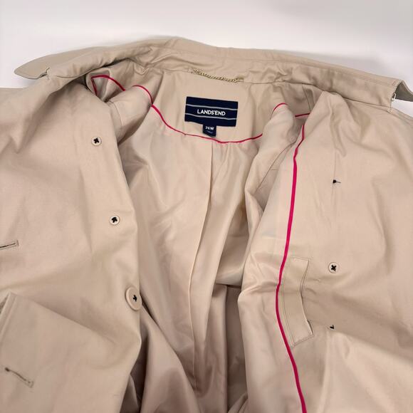 NWOT Lands' End Trench Coat Womens Plus Size 26W Lined Classic Old Money Preppy - Picture 6 of 12